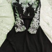 Черна рокля с дантела и пайети, снимка 2 - Рокли - 43214195