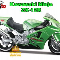 Kawasaki Ninja ZX-12R 1:18 Maisto - мащабен модел мотоциклет, снимка 2 - Коли, камиони, мотори, писти - 38781523