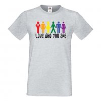 Мъжка тениска Love Who You Are Прайд,Празник.Повод,Изненада, снимка 3 - Тениски - 37103290
