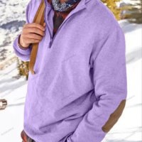 Мъжки моден ежедневен свободен пуловер с половин цип, 5цвята - 023, снимка 2 - Пуловери - 39782441
