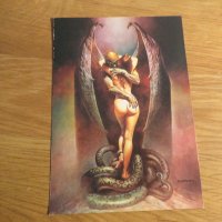 Еротична картичка от картина на Борис Валеджо- Целуни Вампира - еротика и красота - изд. 80те  - 18+, снимка 1 - Други - 27110037