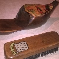 bretagne-дървена обувка и четка-22х8х6см-внос франция, снимка 4 - Колекции - 26783559