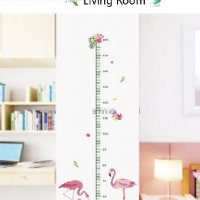 Фламинго метър за стена и мебел детска стая лепенка стикер самозалепващ, снимка 1 - Други - 37901130