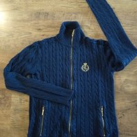 LAUREN RALPH LAUREN Full Zip Cable Knit Crest Sweaterого - страхотен дамски пуловер , снимка 4 - Блузи с дълъг ръкав и пуловери - 43048405