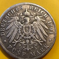 5 марки Германия 1901, снимка 1 - Нумизматика и бонистика - 15132732