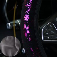 Еластичен велурен калъф за волан за женски дамски автомобил кола джип ван бус + подарък, снимка 2 - Аксесоари и консумативи - 32855248