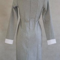 Елегантна рокля в сив меланж Numoco - S, снимка 3 - Рокли - 43112613