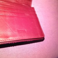 Арт женско портмоне за карти естествена кожа винено 190х100мм, снимка 4 - Портфейли, портмонета - 27415397