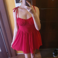 дамска нова  червена лятна рокля Л , снимка 1 - Рокли - 44847674