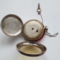 Сребърен джобен часовник, снимка 6 - Антикварни и старинни предмети - 40743971