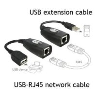 ANIMABG USB удължител с мрежов лан кабел LAN RJ45 адаптер extension adapter позволяващ максимална дъ, снимка 3 - Кабели и адаптери - 44059741