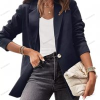 Ново дамско едноцветно ежедневно сако с дълъг ръкав, 8цвята - 023, снимка 2 - Сака - 39258787