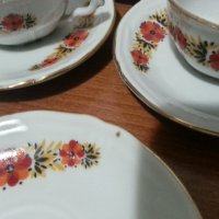 Стар български порцелан чашки за кафе барок , снимка 4 - Антикварни и старинни предмети - 42963030