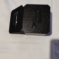 Черна кожена кутия релефна подплатена, снимка 2 - Други - 38025604