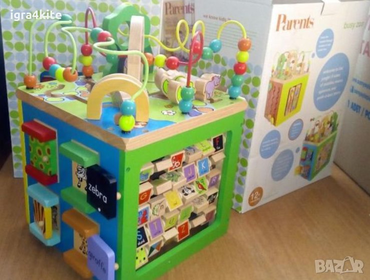 Огромен дървен мултифункционален интерактивен занимателен сортер, снимка 1