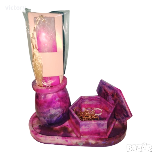 ✨ Ръчно изработен комплект от епоксидна смола ✨, снимка 1