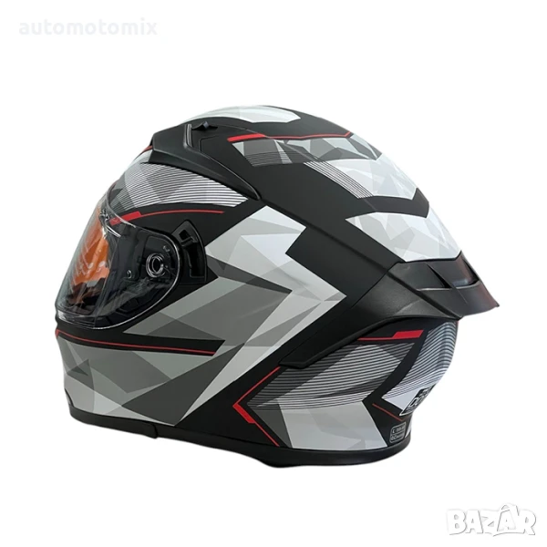 КАСКА ЗА МОТОР С ОЧИЛА, Размери S, M, L, XL - Черен мат/Червен - 721368, снимка 1