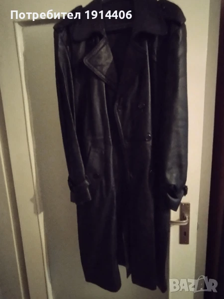 Елегантно кожено мъжко манто естествена кожа, снимка 1