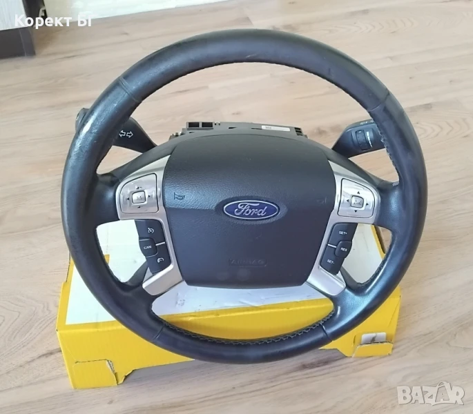 Мултифункционален волан с аербег airbag и лентов кабел + лост за мигачи/чистачки за Ford Mondeo, снимка 1