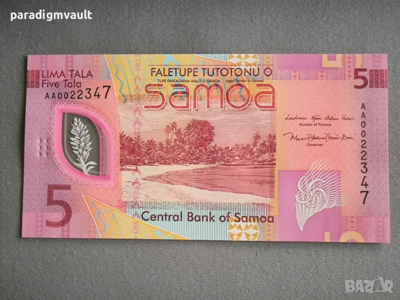 Банкнота - Самоа - 5 тала UNC | 2023г., снимка 1