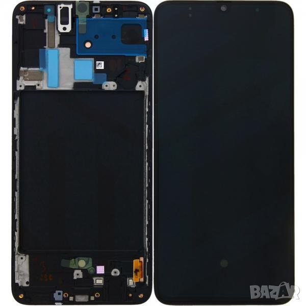 LCD Дисплей С РАМКА за Samsung SM-A705 / GH82-19747A Galaxy A70 / Черен / Оригинал Service Pack С, снимка 1