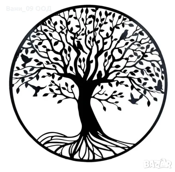 60см! Метална декорация за стена "Дървото на живота", снимка 1
