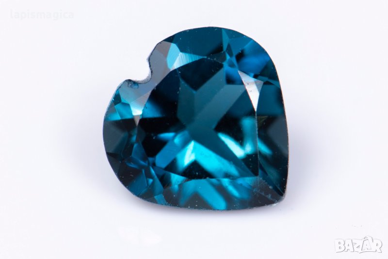 Топаз лондонско синьо 1.41ct сърцевидна шлифовка, снимка 1