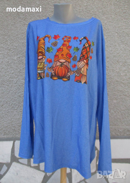 4XL Нова блуза с джуджета в синьо , снимка 1