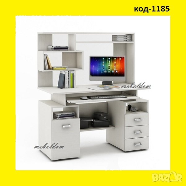 Бюро 120см. с надстройка,плавна врата,3 чекмеджета и клавиатура(код-1185), снимка 1