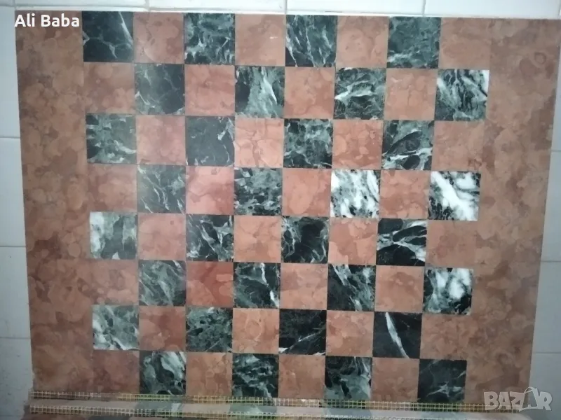 Мраморен плот за маса шахматна дъска, снимка 1