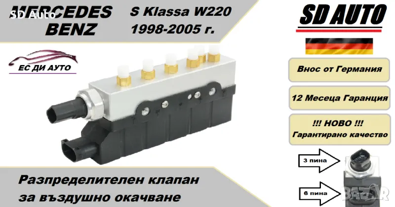 Клапан/Разпределител за въздушно окачване за Мерцедес S класа ,W220 ,1998-2005 година, снимка 1