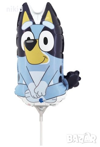 Блуи и Бинго Bluey and Bingo Чили и Бандит малък балон фолио фолиев хелий дръжка, снимка 1