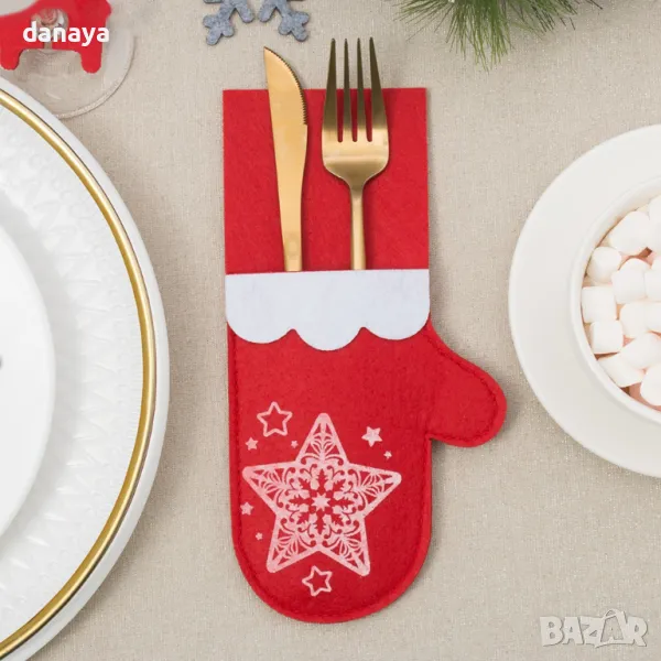 5347 Коледен калъф за прибори Ръкавичка, снимка 1