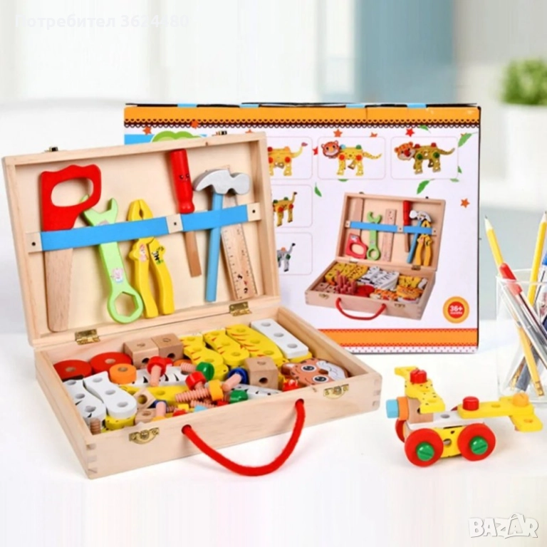 Детски дървен куфар с инструменти 4267, снимка 1