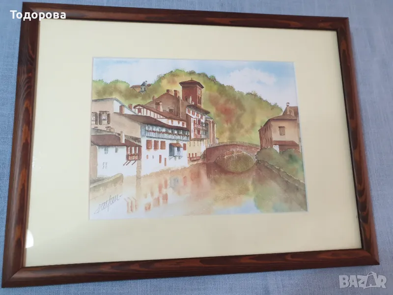 Стар авторски акварел, снимка 1
