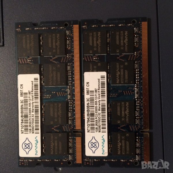 2 платки по 1гб RAM за лаптоп, снимка 1
