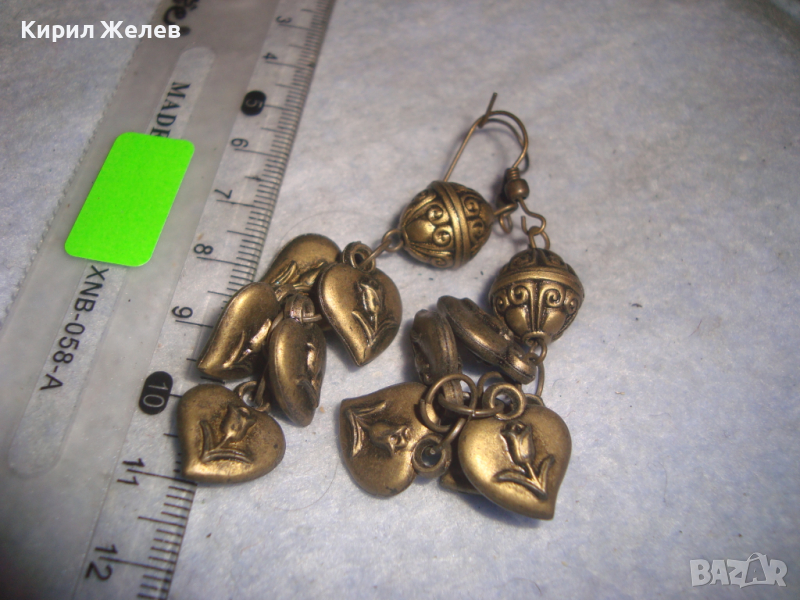 ВИНТИДЖ ОБЕЦИ ХЕНД-МЕЙД СИНТЕТИКА СЪРЧИЦА ЛАЛЕТА ОРНАМЕНТИКА ГРЪНЧ СТИЛ 58441, снимка 1