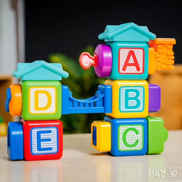 Активна играчка Baby Einstein - Кубчета, Bridge & Learn, 15 части, снимка 1