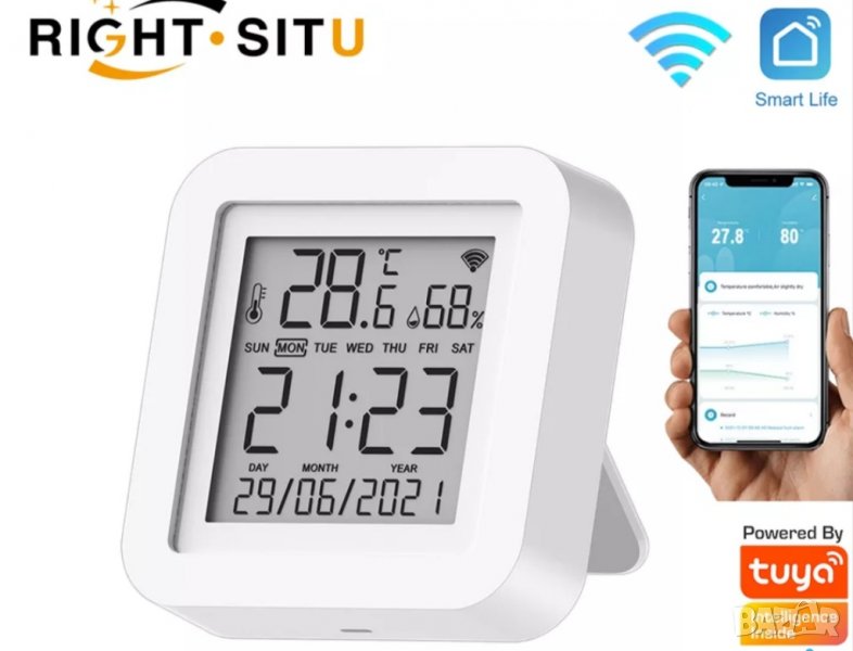 Wi Fi   термометър с влагомер за инкубатор (Smart Home,  Smart  LifeTuya, Alexa) с аларма по задание, снимка 1