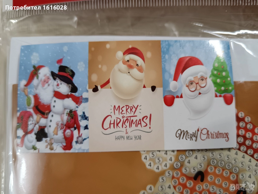 Diamond Koledni Cards - Картички тип - диамантени гоблени, снимка 1