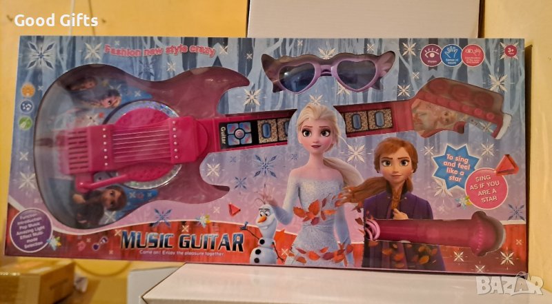 Детска китара Замръзналото кралство с музика и светлини, снимка 1