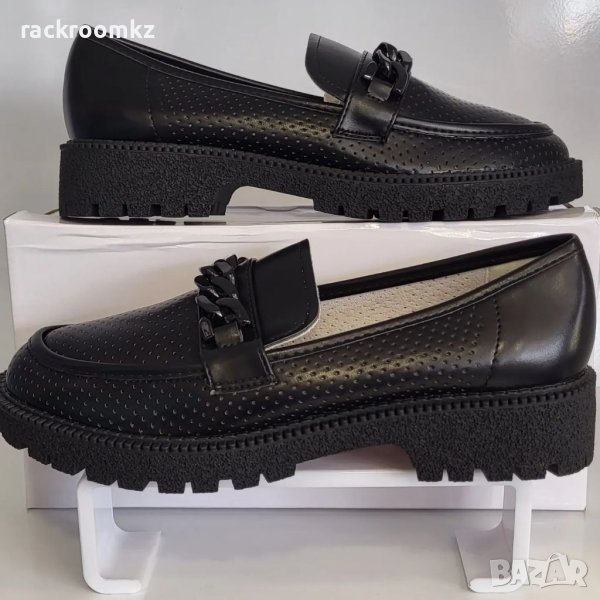 Модни дамски обувки лоуфър модел: 3731-1 black, снимка 1