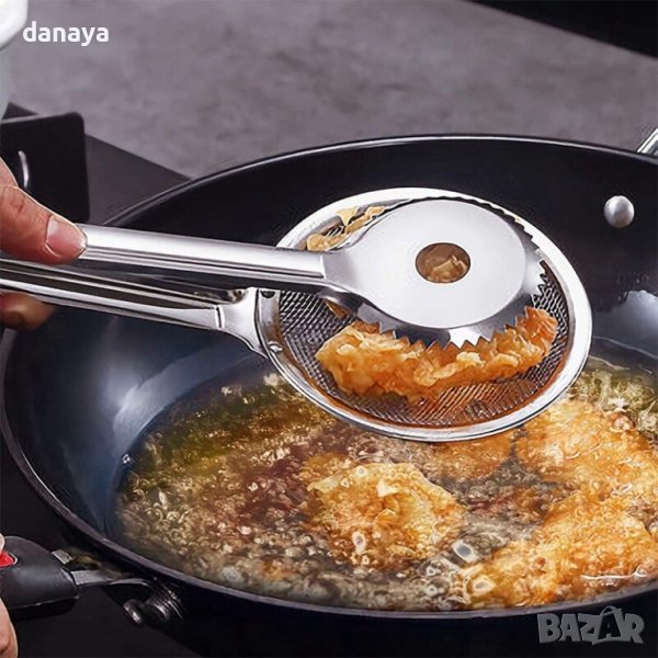 3516 Щипка за пържене и варене с цедка, снимка 1