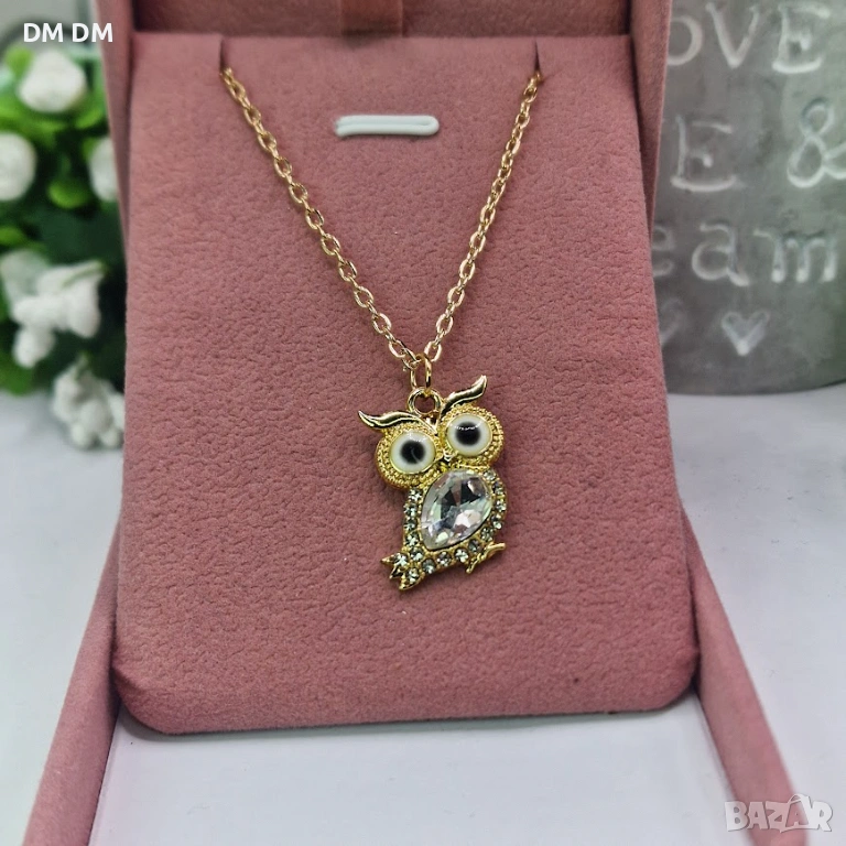Crystal Owl Necklace🦉дамско колие бухал, снимка 1