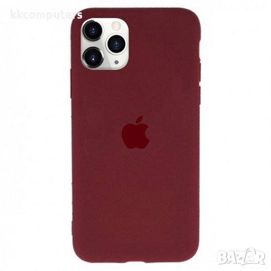 Силиконов кейс Silicone Case 2 за Apple, За iPhone 11 Pro Max (6.5), Бордо, снимка 1