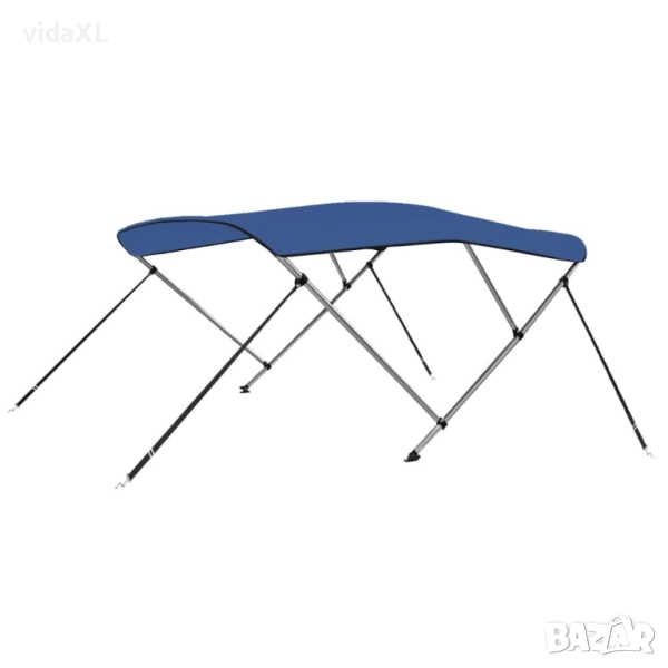 vidaXL Тента за лодка, 3 дъги, синя, 183x196x137 см（SKU:92366）, снимка 1
