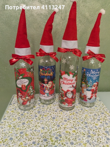 Светещи коледни бутилки , снимка 1