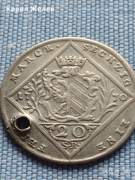 Сребърна монета 20 кройцера 1770г. Йозеф втори Нюрнберг за КОЛЕКЦИОНЕРИ 13685, снимка 1