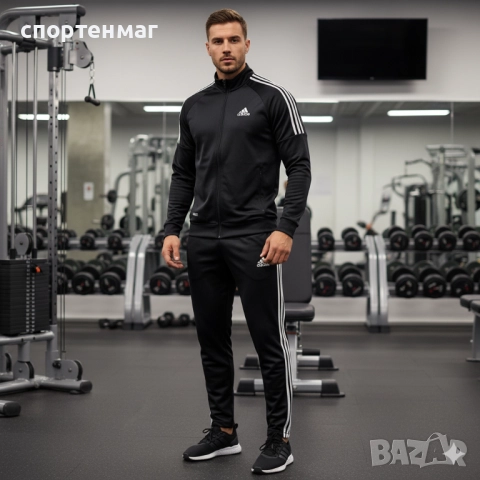 Мъжки анцуг ADIDAS CLASSIC черен/бяло или черен/сиво, снимка 2 - Спортни дрехи, екипи - 50016895