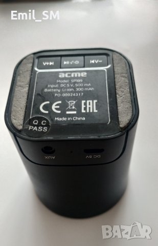 BLUETOOTH ПОРТАТИВНА КОЛОНКА ACME SP109 DYNAMIC , снимка 2 - Bluetooth тонколони - 37620653